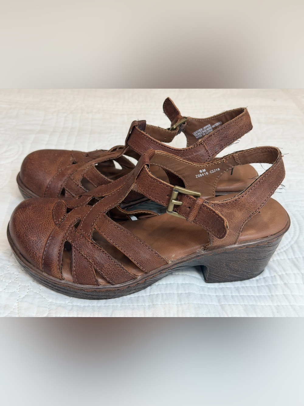 b•ø•c Born Concept Sandals Women's 6M Persi Slingback Brown Leather Buckle